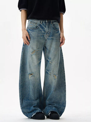 Men's Distressed Loose Fit Jeans - Farnelli