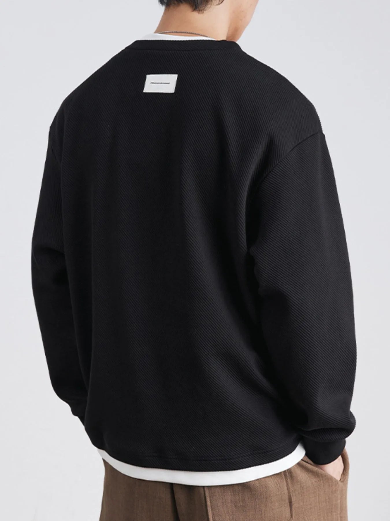 Men's Plus Round Neck Long Sleeve Sweatshirt - Farnelli