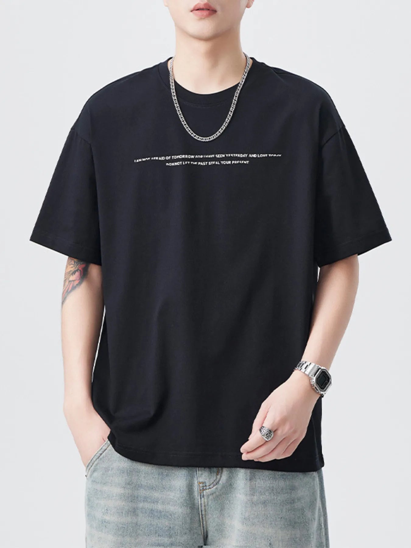 Men's Plus Size Round Neck Short Sleeve T-Shirt - Farnelli