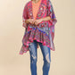 Umgee Full Size Mixed Print Ruffle Hem Open Front Cover Up Plus Size - Farnelli