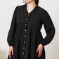 Ruffled Button Up Long Sleeve Tiered Shirt - Farnelli