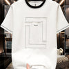 Men's Plus Size Contrast Trim Round Neck T-Shirt - White