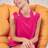 BiBi Cotton Span Knit Double Wear Tank Top - FUCHSIA