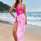 Cutout Sweetheart Neck One-Piece Swimwear and Cover-Up Swim Set - Farnelli