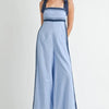MABLE Linen Mix Chevron Sail Shoulder Strap Jumpsuit - Periwinkle