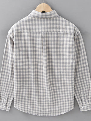 Men's Plus Size Plaid Button Up Long Sleeve Shirt - Farnelli