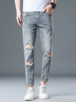 Men's Plus Size Distressed Slim Fit Jeans - Farnelli