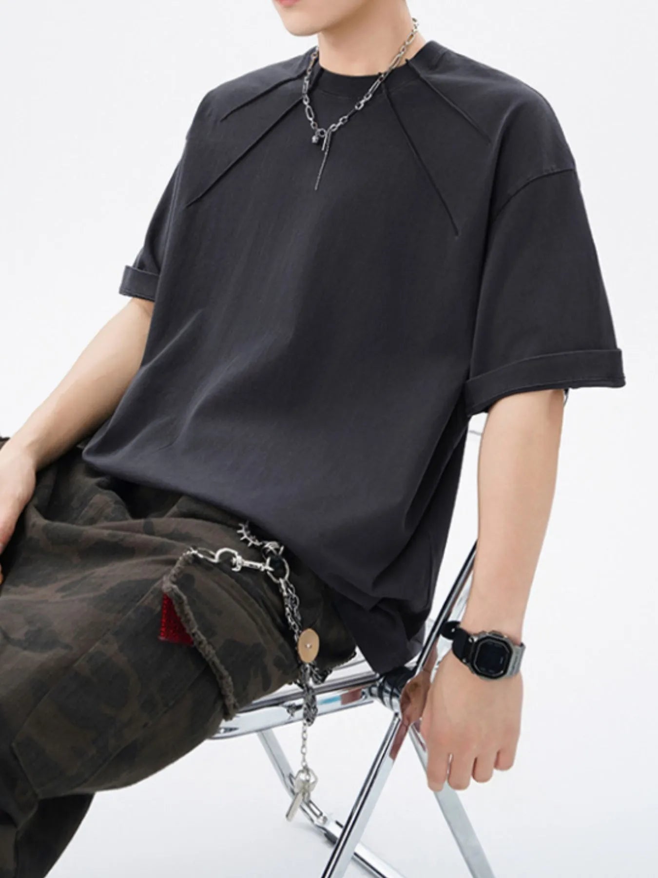 Men's Plus Size Round Neck Short Sleeve T-Shirt - Farnelli