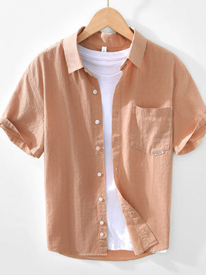 Men's Button Up Short Sleeve Shirt - Farnelli
