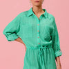 SO ME Textured Knit Button Front Romper - MINT