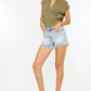 Kancan High Rise Raw Hem Denim Shorts - Farnelli
