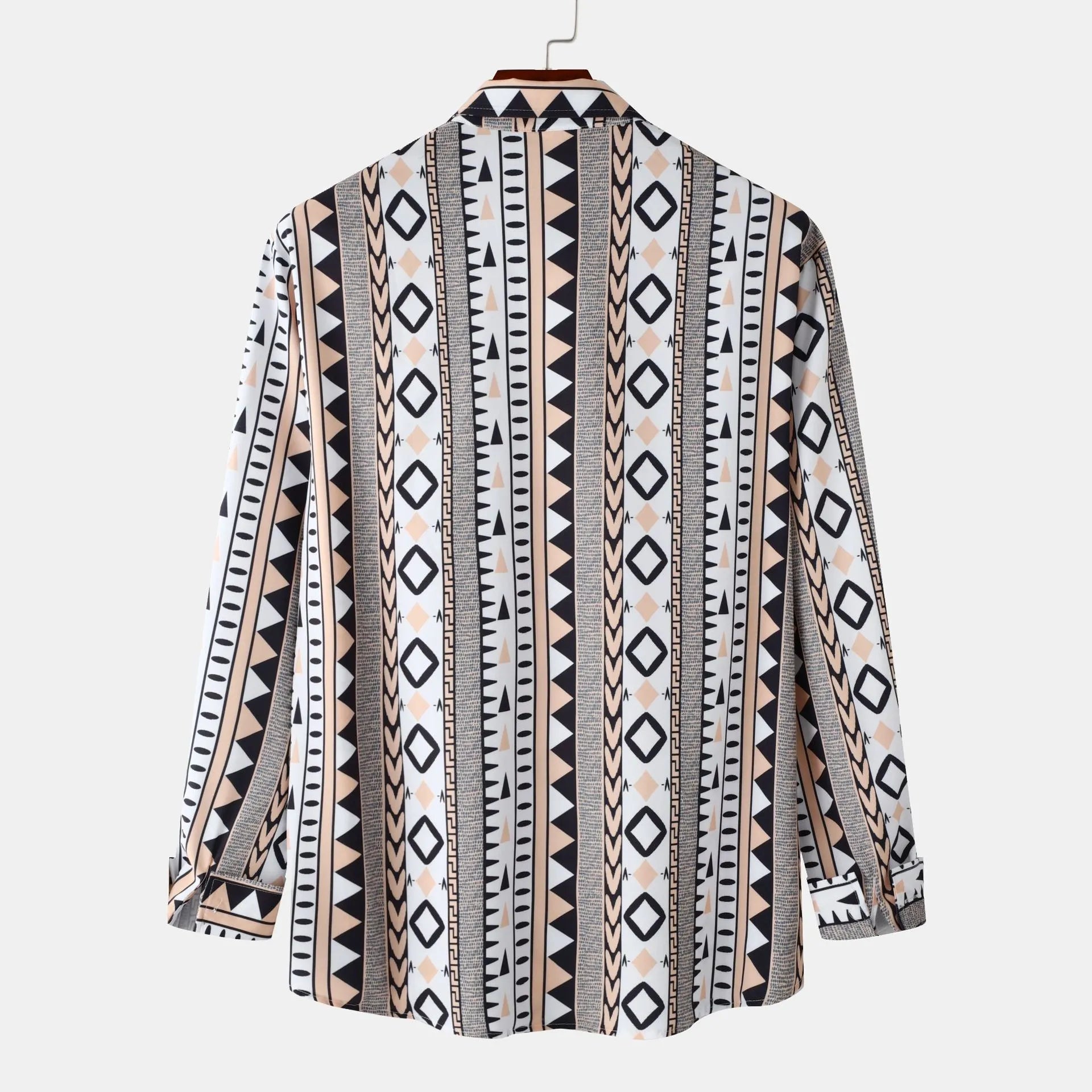 Men's Geometric Print Long Sleeve Shirt - Farnelli