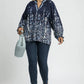Umgee Full Size Floral Vine Print Blouse with Balloon Sleeves Plus Size - Farnelli