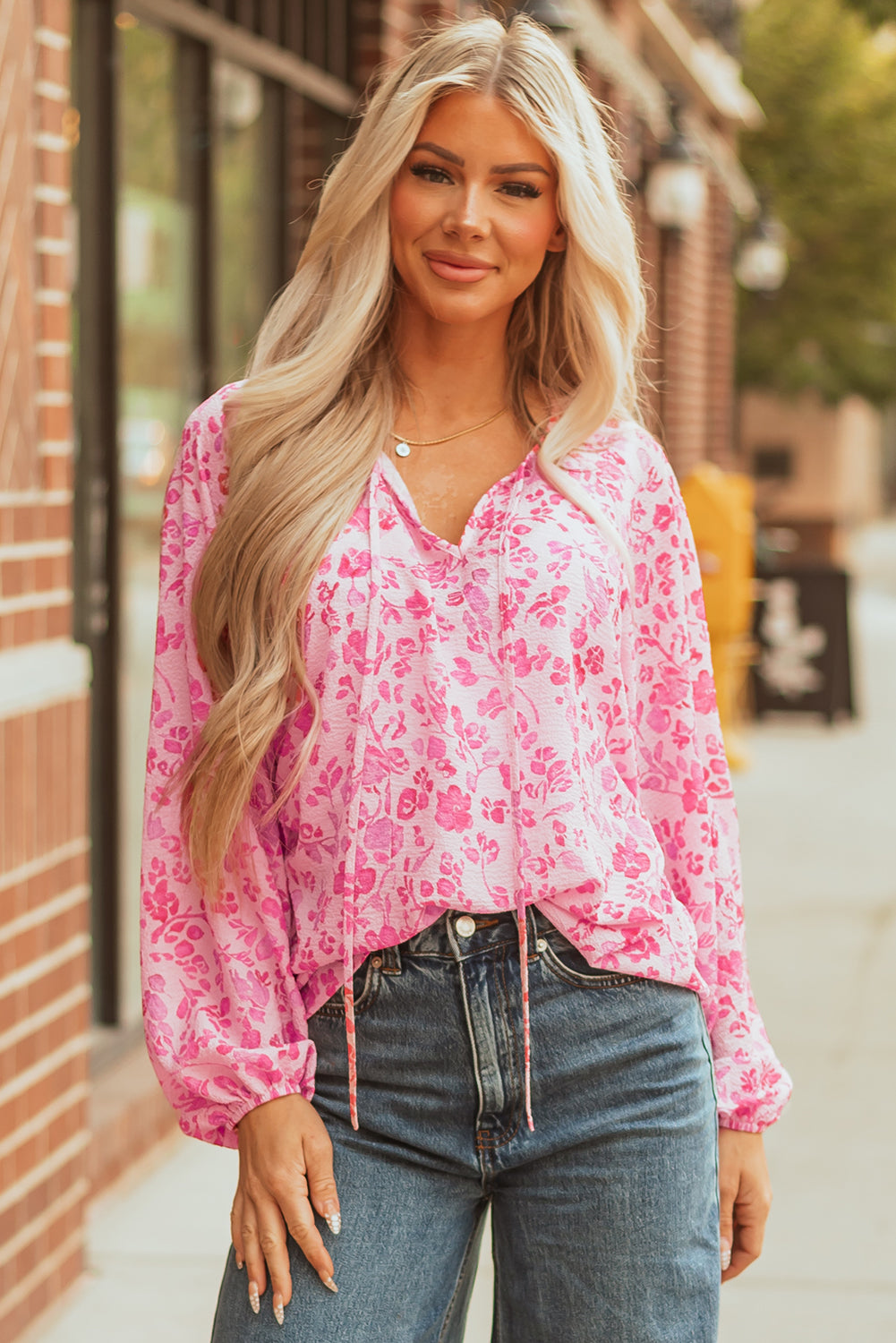 Adalyn Floral Puff Sleeve Lightweight Blouse - Farnelli