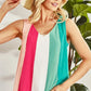 BiBi Cotton Span Knit Color Block Sleeveless Top - Farnelli