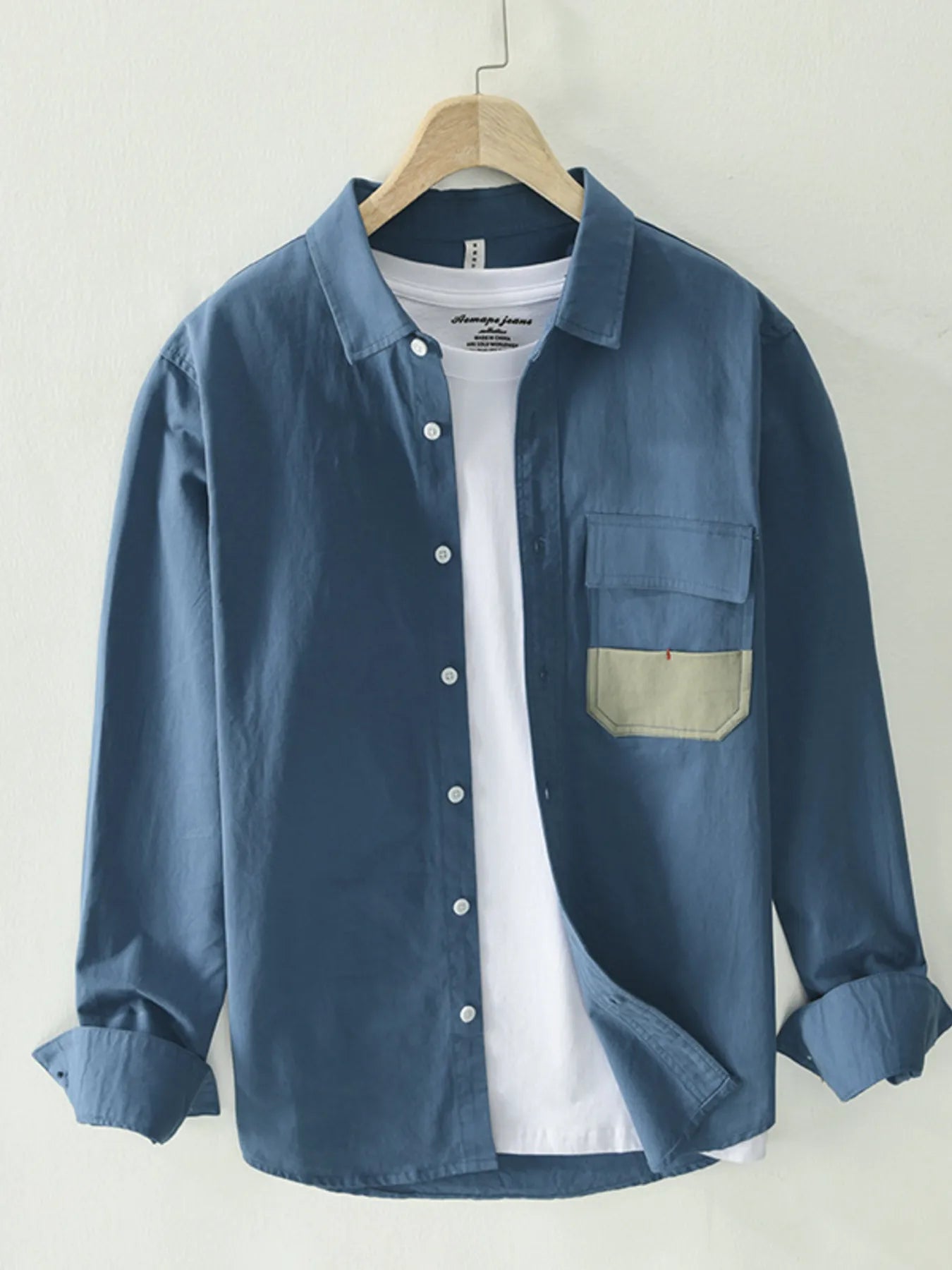 Men's Plus Size Button Up Long Sleeve Shirt - Farnelli