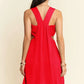 Davi & Dani Washed Satin Cutout Skirt Bandeau Mini Dress - Farnelli