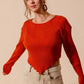 SO ME Rib Knitted Crop Sweater Top With Shaped Hem - Farnelli