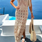Openwork Slit Scoop Neck Sleeveless Cover Up - Farnelli