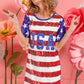 BiBi American Flag Theme Usa Print Sequin Dress - Farnelli