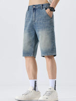 Men's Washed Loose Fit Denim Shorts - Farnelli