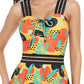 Ruched Printed Sweetheart Neck Two-Piece Swim Set - Farnelli