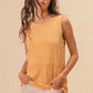 BiBi Textured Sweather Knit Twist Back Sleeveless Top - Farnelli