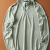 Men's Plus Size Quarter-Zip Long Sleeve Sweatshirt - Light Green