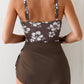 Printed Scoop Neck Wide Strap One-Piece Swimwear - Farnelli