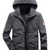 Men's Plus Size Lightweight Hooded Windproof Outdoor Jacket - Dark Gray