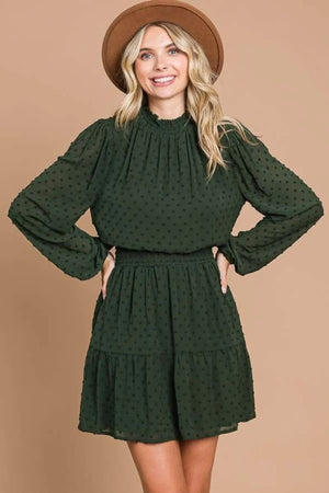 Culture Code Swiss Dot Smock Neck Mini Dress with Pockets - Farnelli