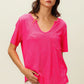 BiBi Waved Rib U Neck Top With Front Pocket - Farnelli