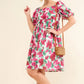 And The Why Smocked Floral Ruffle Short Sleeve Mini Dress - Farnelli