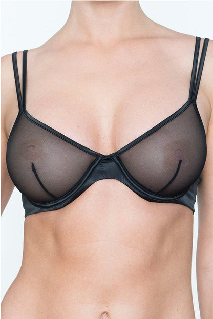Addiction Glamour Sheer Demi Cup Wire Bra-0