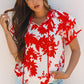 Zoya Tiered Ruffled Sleeve V Neck Blouse - Farnelli