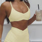 Ruched Sports Bra and High-Waisted Shorts Active Set - Farnelli
