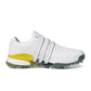 Adidas Men's Tour 360 golf shoes in white, showing the sporty design and textured sole for optimal grip and comfort.