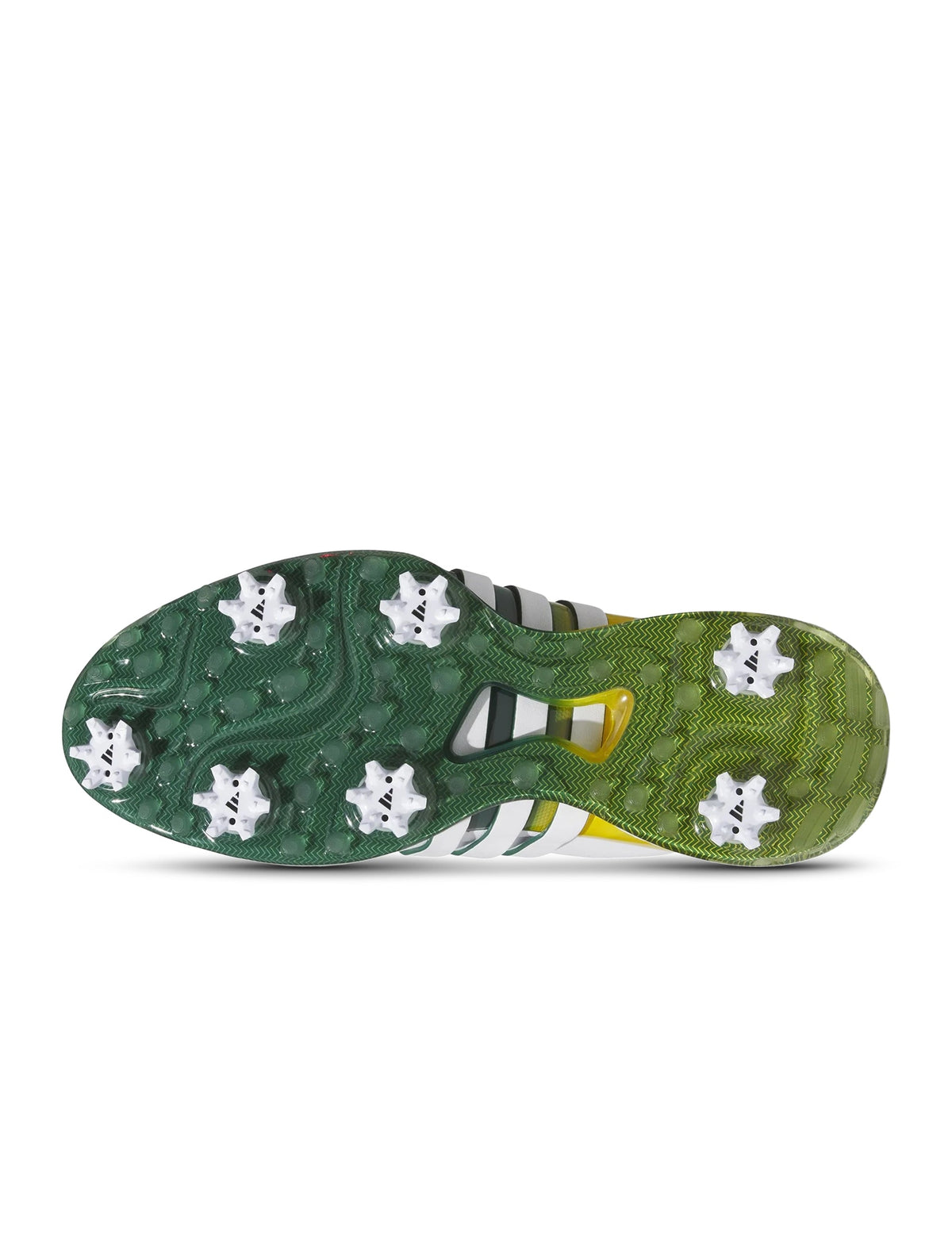 Adidas Men's Tour 360 white golf shoes, lightweight athletic footwear with firm grip and sporty design for men's golf.