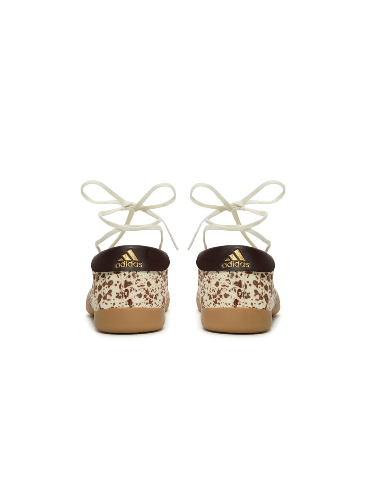 Adidas women's Taekwondo Mei ballet shoes in dark brown, side view of low-profile footwear