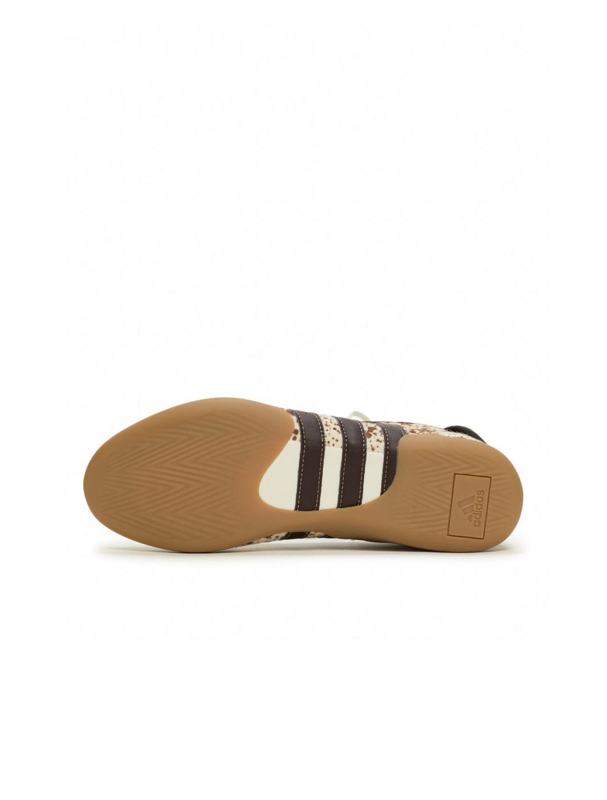 Adidas women's Taekwondo Mei ballet footwear in dark brown, side view of low-profile sneaker