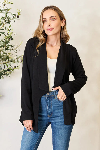Heimish Full Size Open Front Long Sleeve Blazer - Farnelli