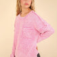 VERY J Mineral Washed Exposed Seam Sweater - Farnelli