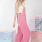 VERY J Texture Washed Wide Leg Overalls - Farnelli