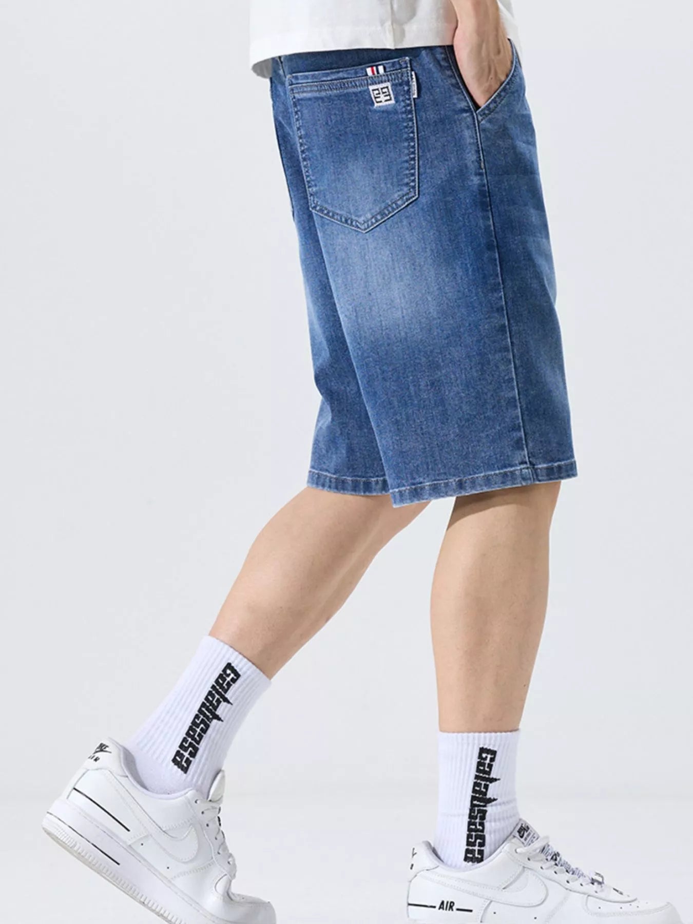 Men's Washed Loose Fit Denim Shorts - Farnelli
