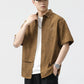 Men's Plus Size Plaid Button Up Short Sleeve Shirt - Farnelli