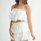 MABLE Ruffle Layered Crop Top and Mini Skirt Set - Farnelli