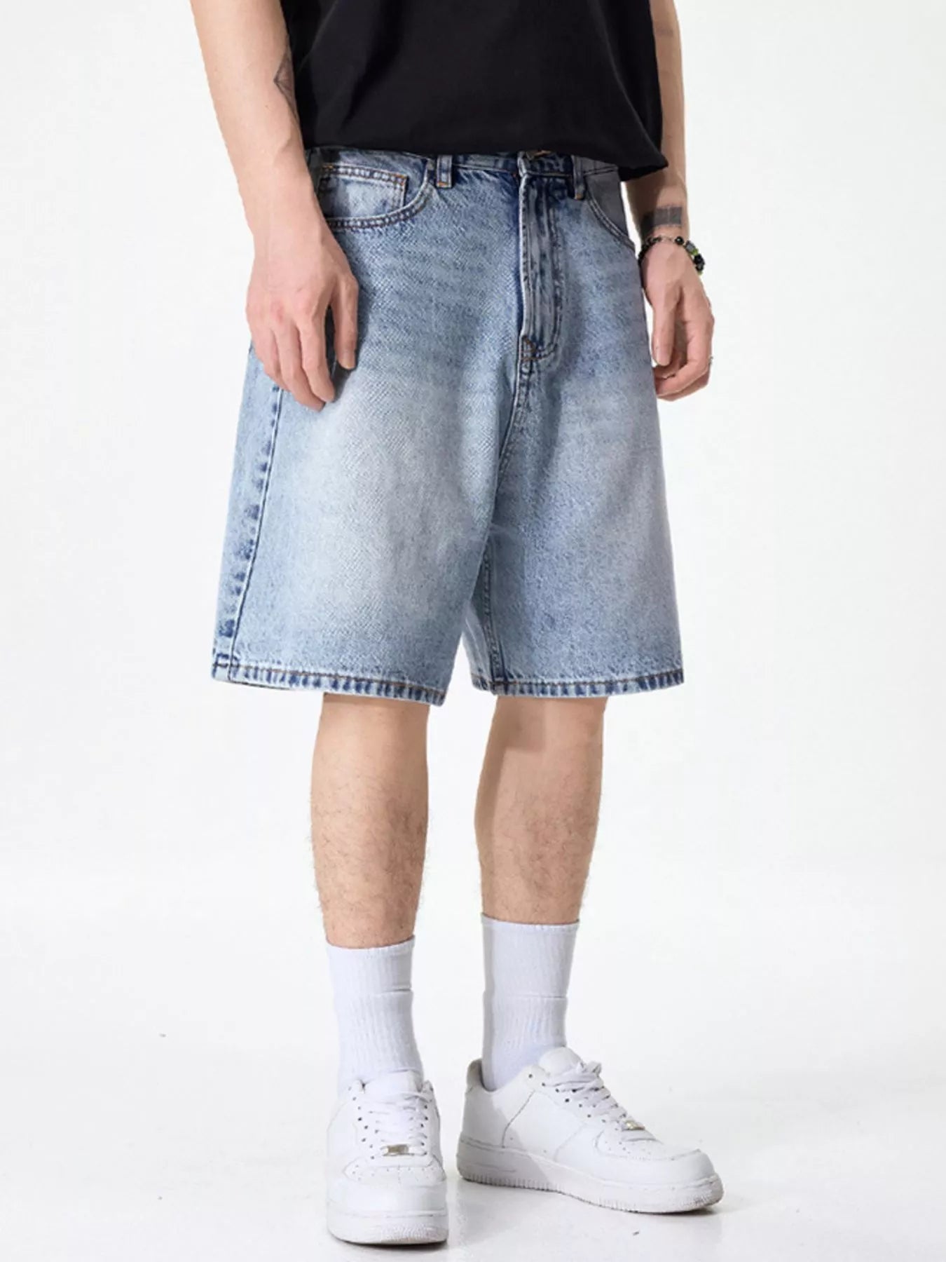 Men's Wide Leg Denim Shorts - Farnelli