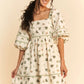 Davi & Dani Cactus Printed Poplin Contrast Piping Mini Dress - Farnelli