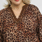 Umgee Full Size Leopard Print Mini Dress with Contrast Trim Plus Size - Farnelli