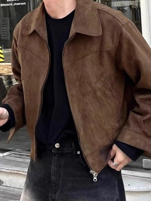 Men's Plus Size Zip Up Long Sleeve Jacket - Farnelli